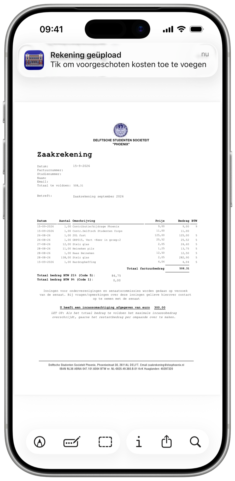 melding Rekening geüpload